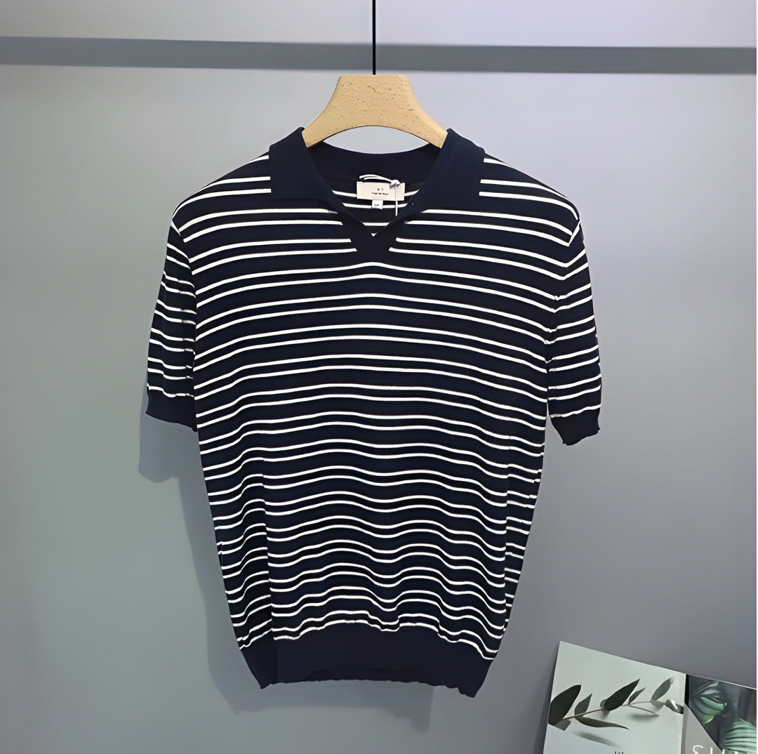 Men’s Polo Shirt | Striped Comfortable and Breathable | Summer Model - Black / S - Shirts