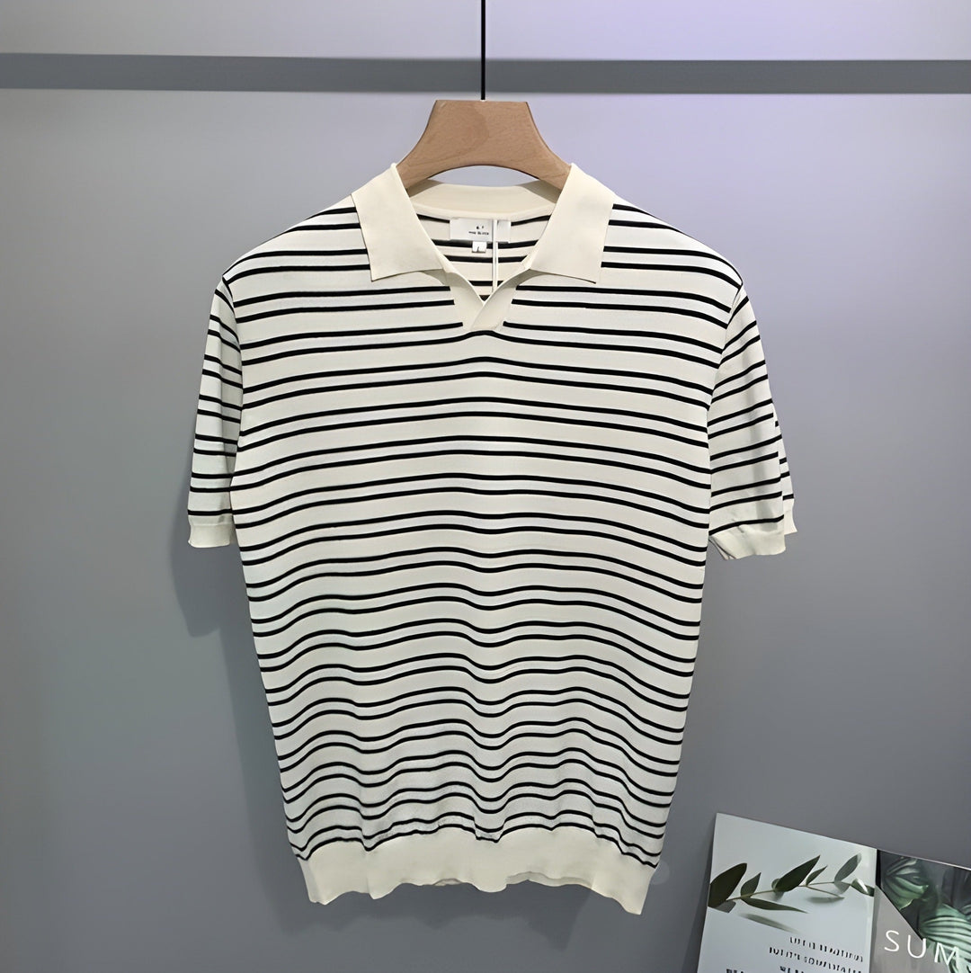 Men’s Polo Shirt | Striped Comfortable and Breathable | Summer Model - Apricot / S - Shirts