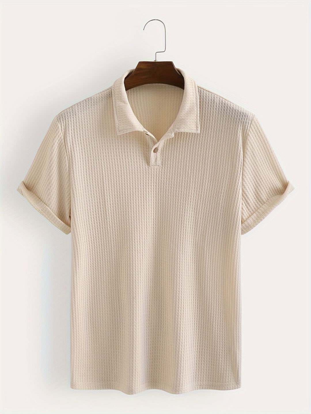 Men’s Shirt | Airy Fabric with Semi-Transparency | Short Sleeve - Apricot / S - Shirt