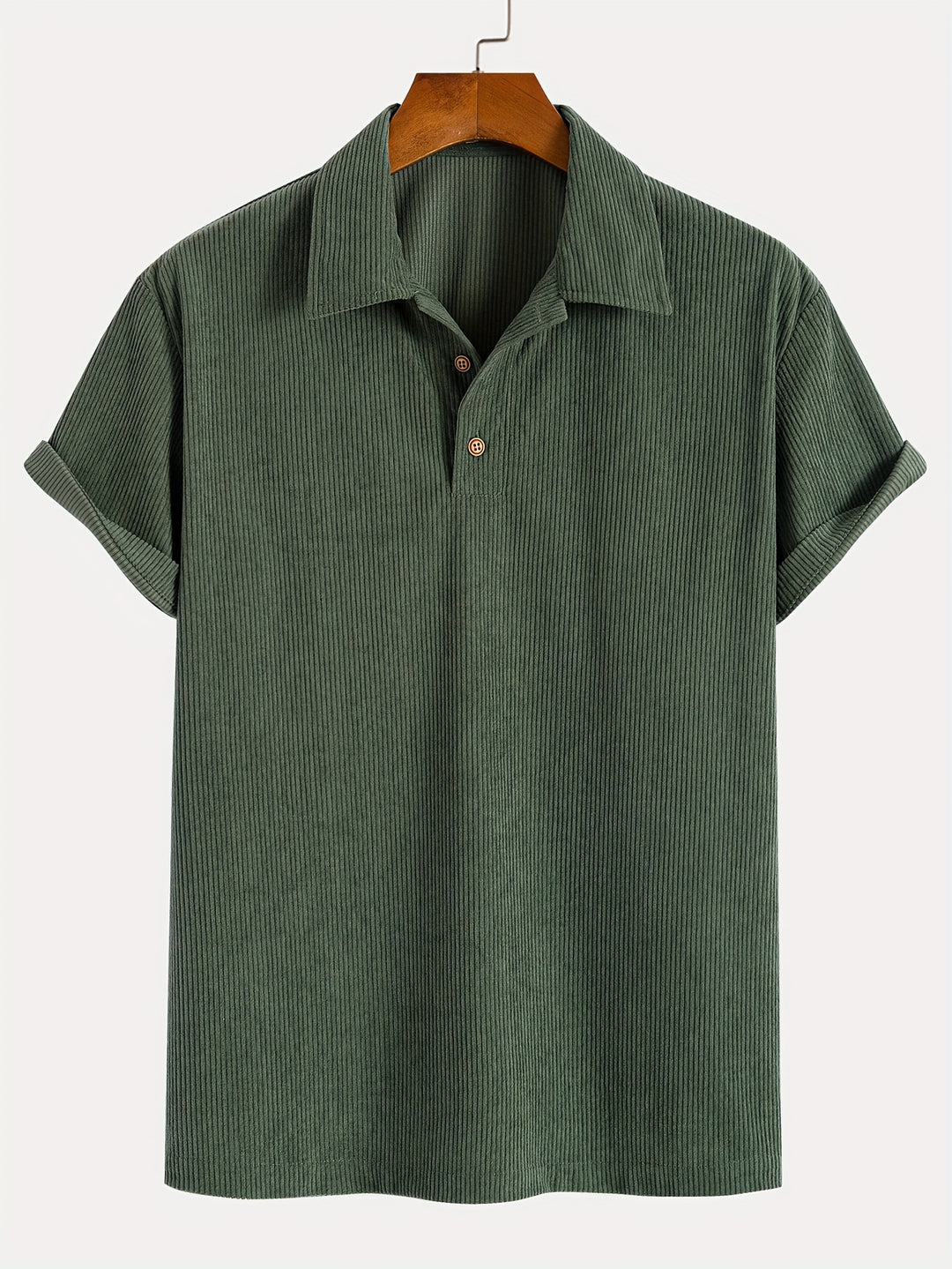 Men’s Shirt | Cord Structure Breathable and Comfortable | Short Sleeve - Green / S - Shirts