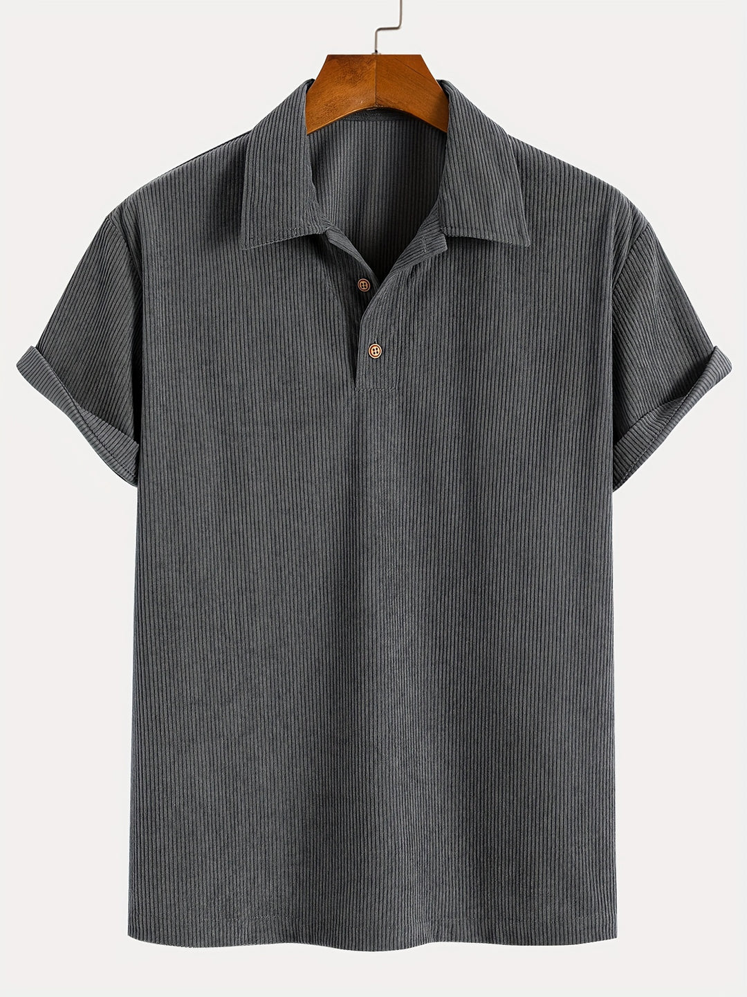 Men’s Shirt | Cord Structure Breathable and Comfortable | Short Sleeve - Grey / S - Shirts