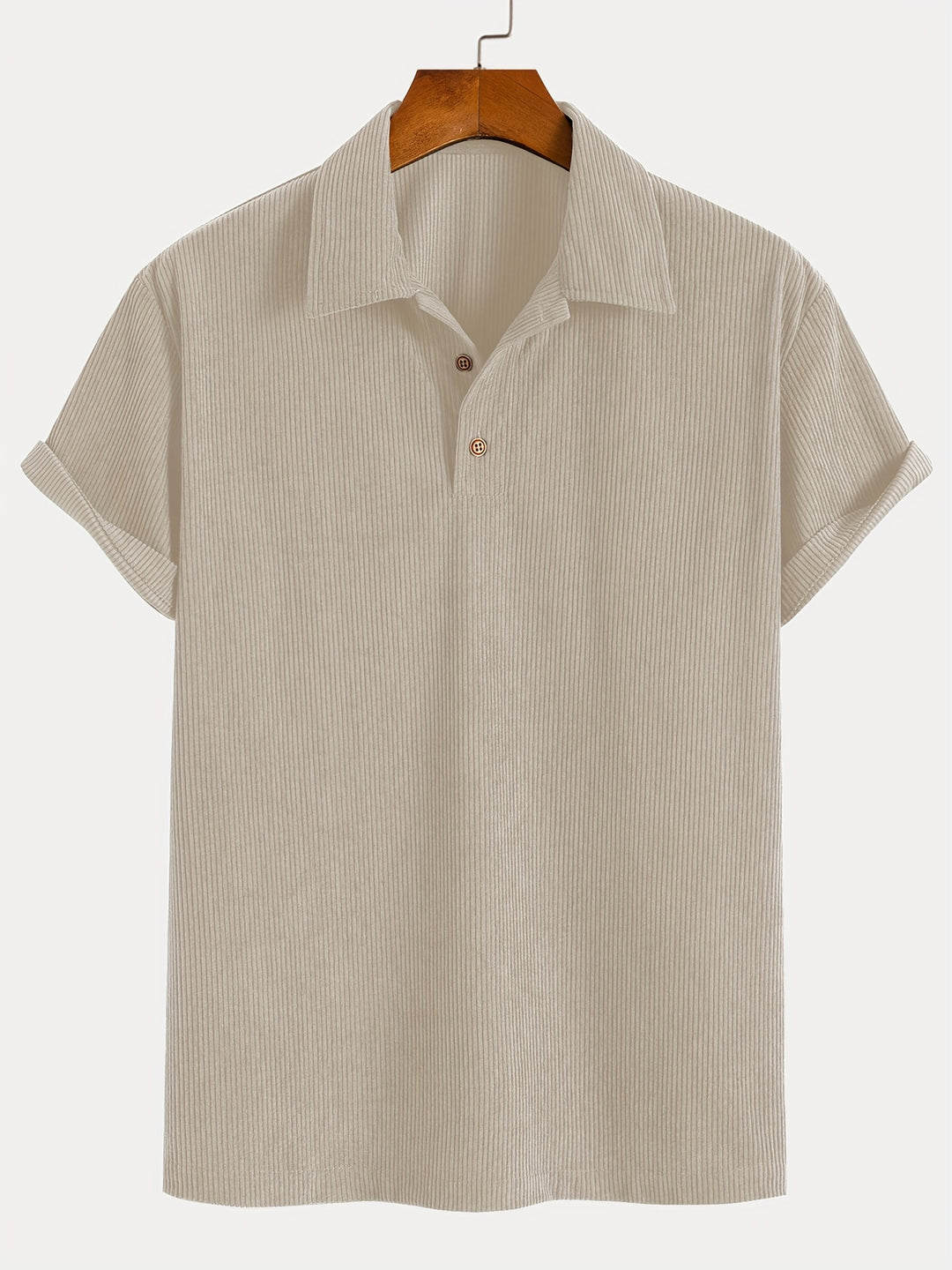 Men’s Shirt | Cord Structure Breathable and Comfortable | Short Sleeve - Apricot / S - Shirts