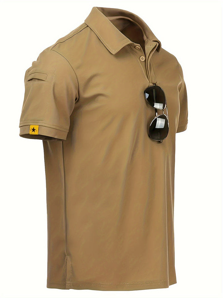Men’s Tactical Polo Shirt | Breathable and Lightweight | Short Sleeve - Khaki / S - Shirts